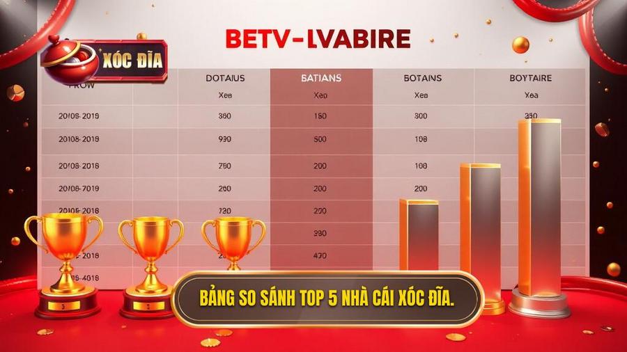 Bảng so sánh các tiêu chí của Top 5 nhà cái xóc đĩa uy tín